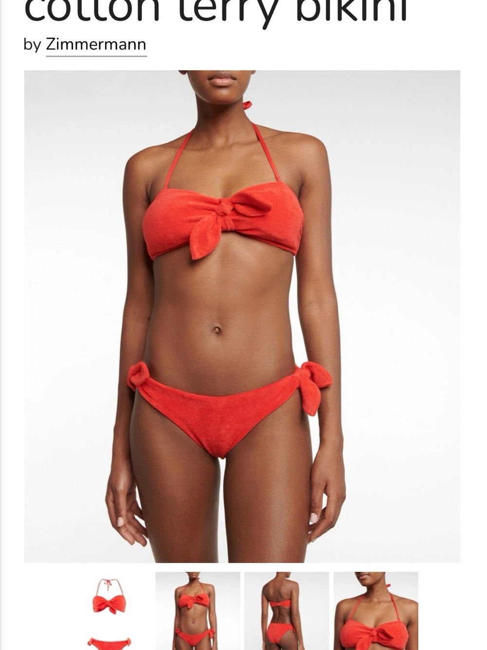 Zimmermann Bright Red Bandeau Bikini